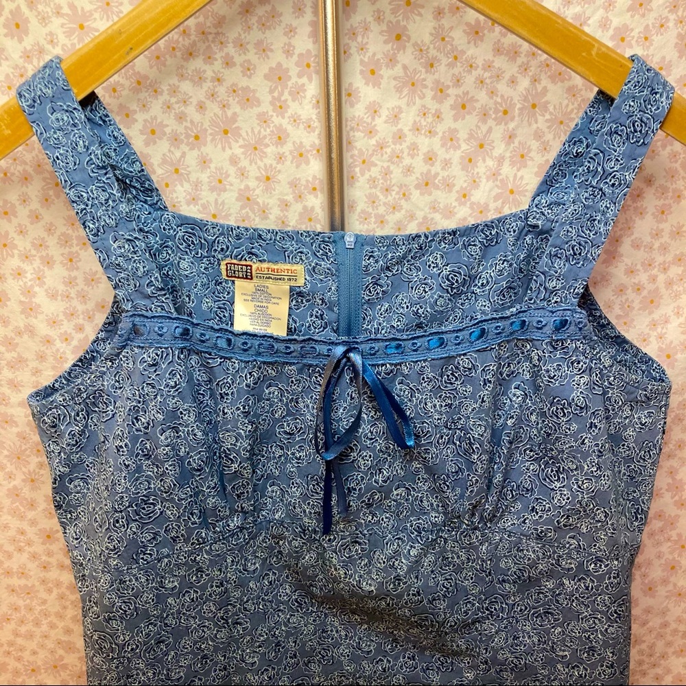 Blue Rose Cotton 1990’s Dress